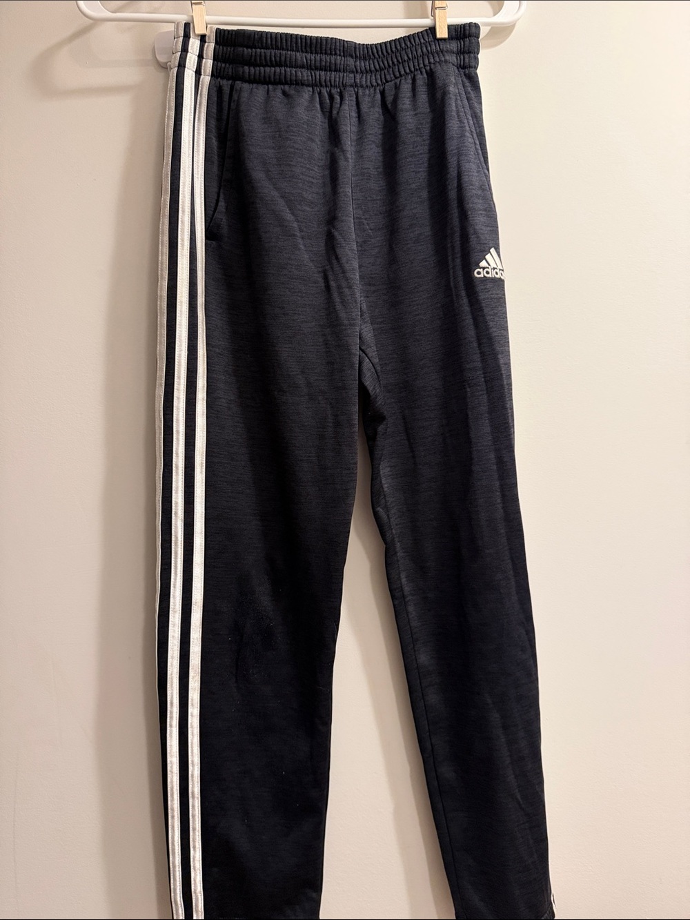 adidas Black Sweatpants with White Three-Stripes